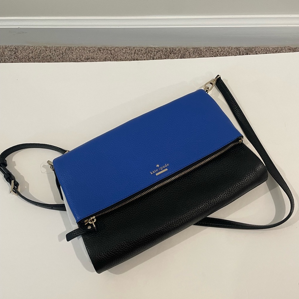 Kate Spade Elegant Blue and Black Crossbody Bag